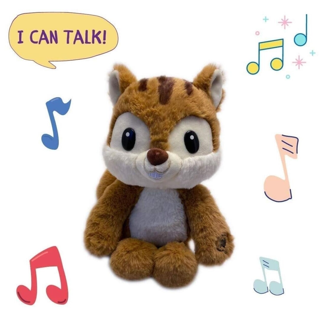 Mighty Mojo Chipmunk Mimic Plush Kids Toy Early Learning Interactive Animal